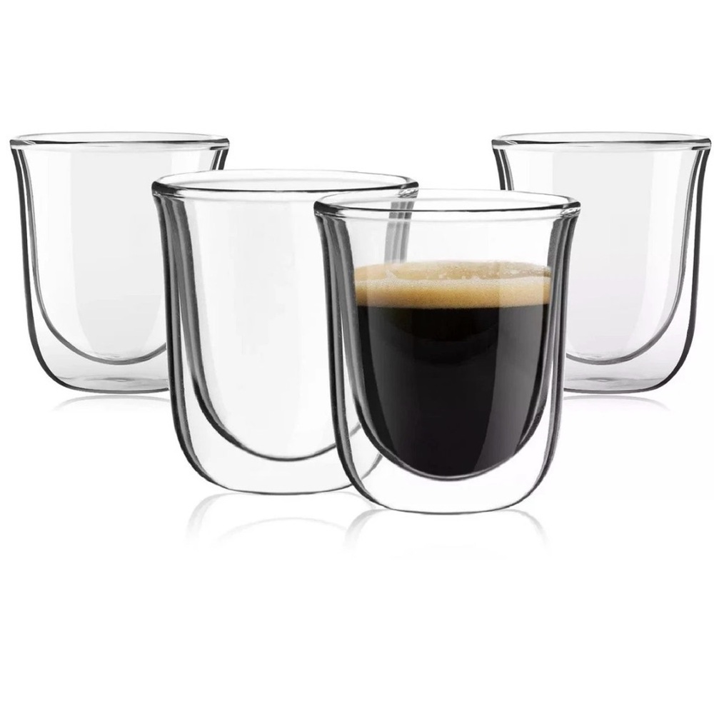 JoyJolt Javaah Double Wall Espresso Glasses 2 Oz Set of 4 NWT
